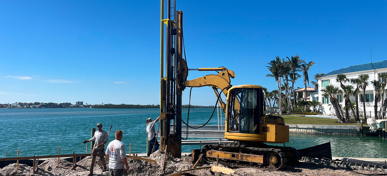 Pile driving in Clearwater Beach